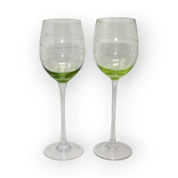 8 Lenox TUSCANY SEASONS PASTEL GOBLETS Crystal Water Wine Swirl Cut Etched - Picture 4 of 11